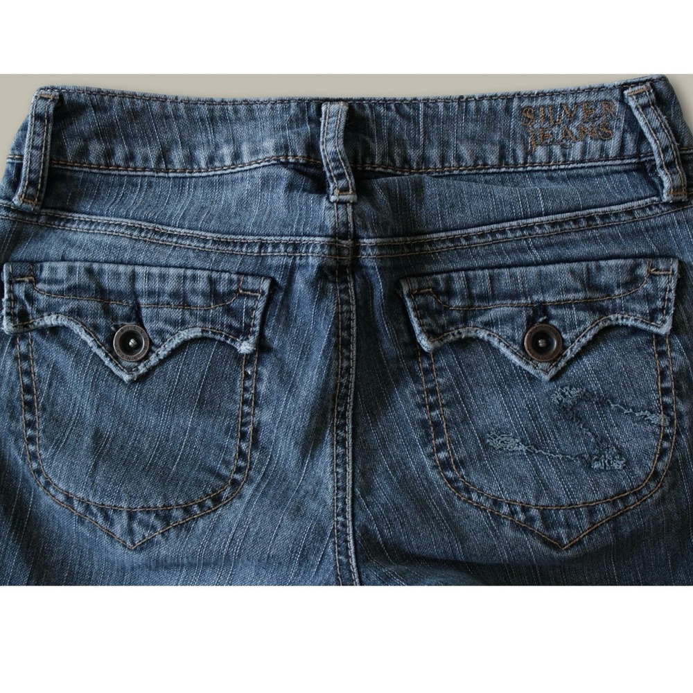 Silver Jeans Cindy Vintage Y2K Low Rise Bootcut Jeans 25/33 Blue Made in Canada - Picture 6 of 8